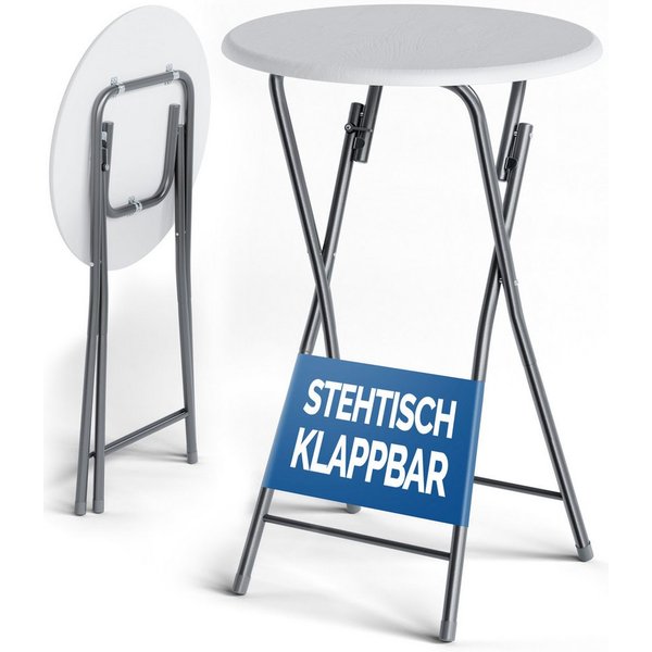 Casaria Stehtisch (1-St), Klappbar 110cm Hoch Rund Ø60cm Garten Camping Bistrotisch Partytisch