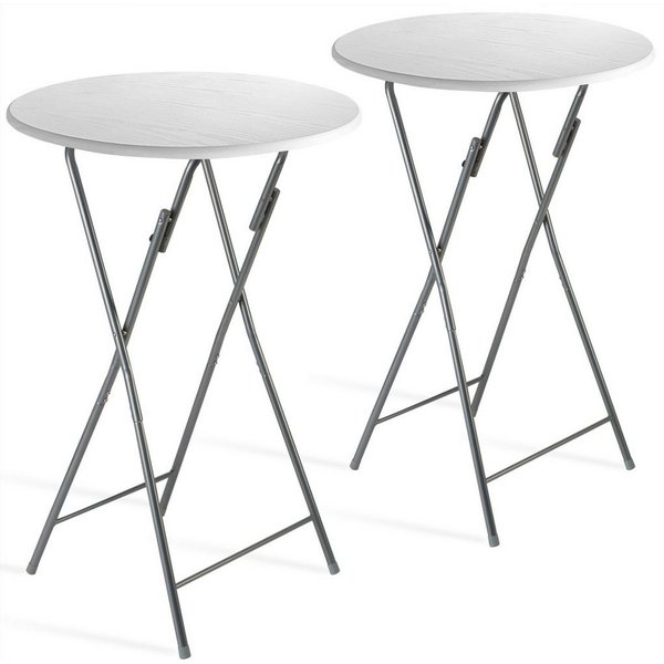 Casaria Stehtisch (2-St), 2x Klappbar 110cm Hoch Rund 60cm Garten Camping Bistrotisch