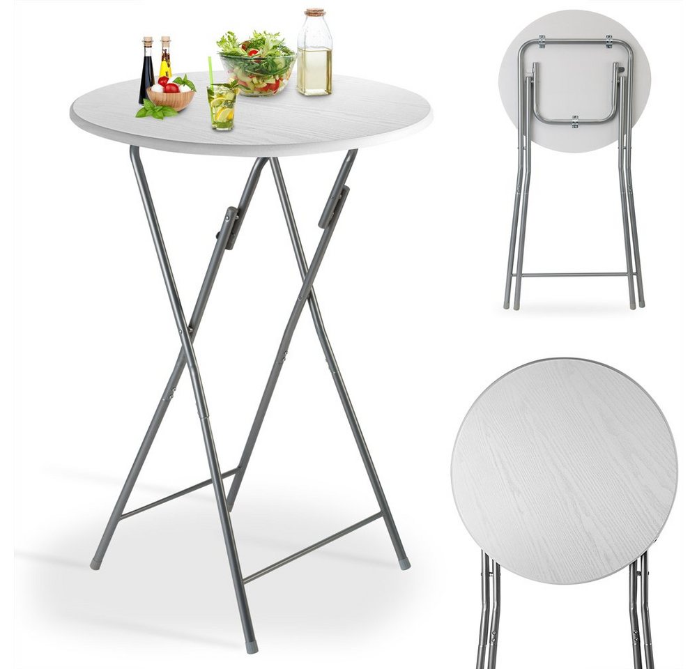Casaria Stehtisch (2-St), 2x Klappbar 110cm Hoch Rund 60cm Garten Camping Bistrotisch – Bild 2 von 5