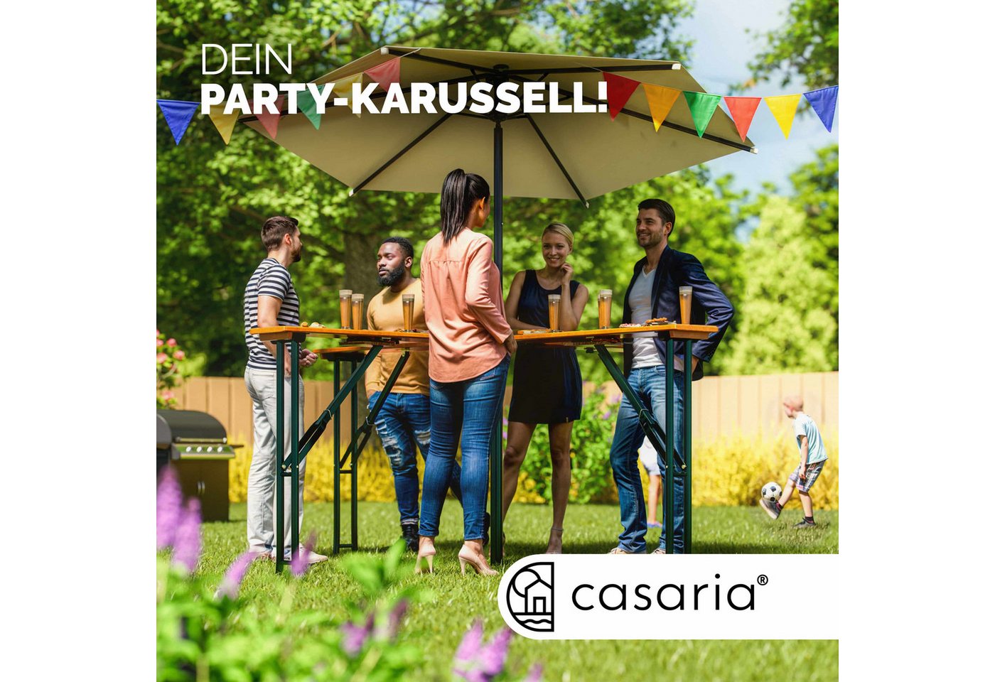 Casaria Stehtisch Quattro (1-St), Quattro XXL Klappbar Stehtisch Biertisch Bartisch Bierzeltgarnitur – Bild 5 von 5