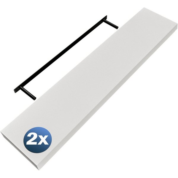 Casaria Wandregal, Weiß Hängeregal mit Halterung 15kg Tragkraft Küche Matt 110cm