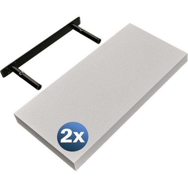 Casaria Wandregal, Weiß Hängeregal mit Halterung 15kg Tragkraft Küche Matt 50cm