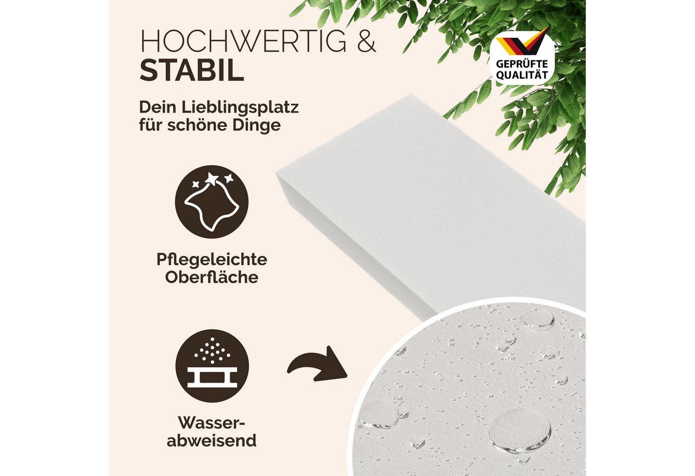 Casaria Wandregal, Weiß Hängeregal mit Halterung 15kg Tragkraft Küche Matt 50cm – Bild 2 von 5