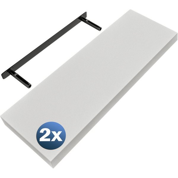 Casaria Wandregal, Weiß Hängeregal mit Halterung 15kg Tragkraft Küche Matt 70cm