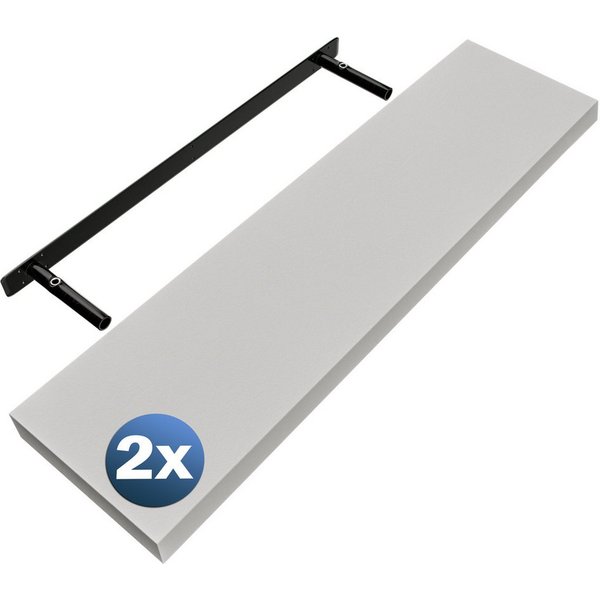 Casaria Wandregal, Weiß Hängeregal mit Halterung 15kg Tragkraft Küche Matt 90cm