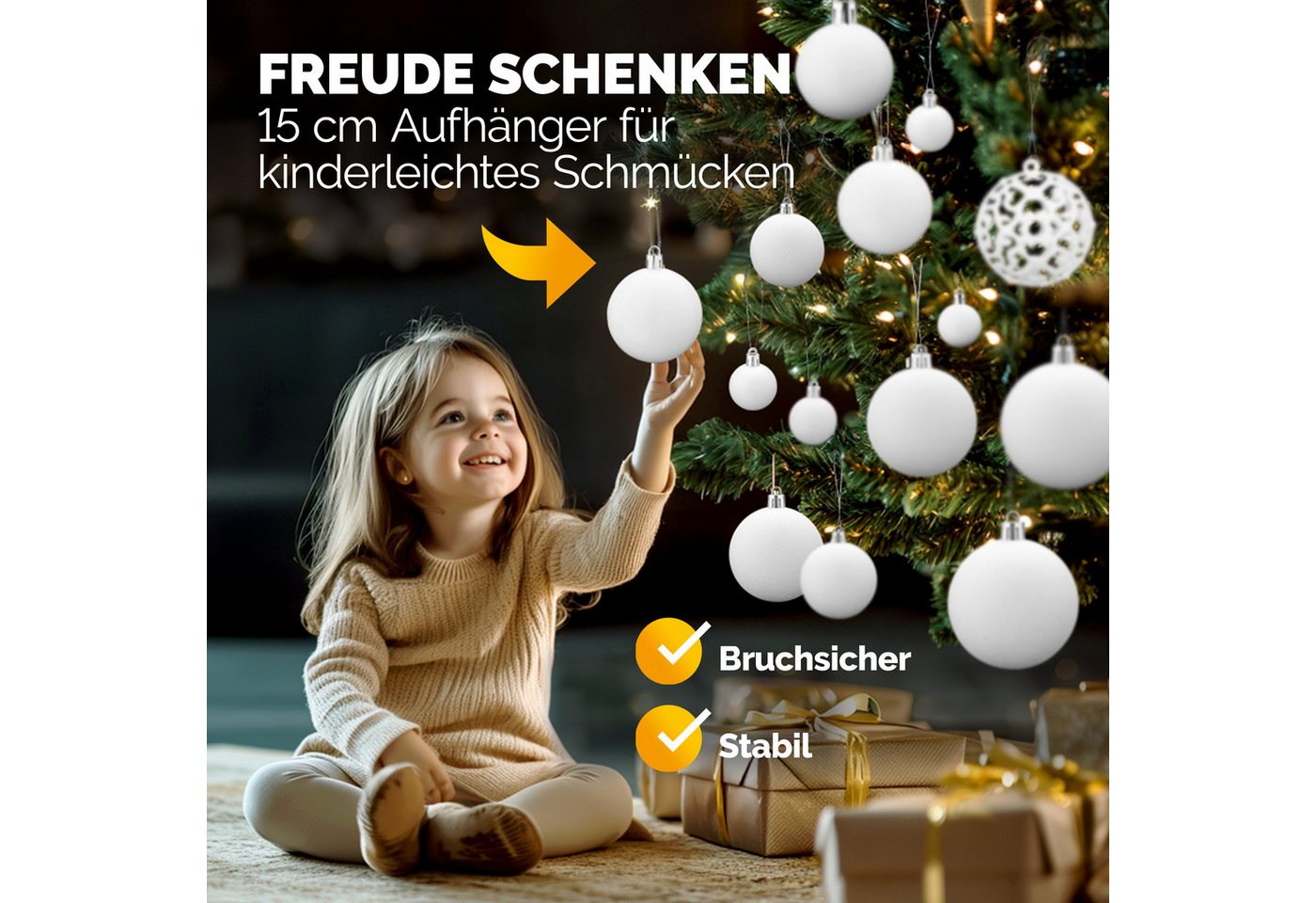 Casaria Weihnachtsbaumkugel (100 St), Weihnachtskugeln 100er Set Weihnachtsdeko matt glänzend glitzer – Bild 4 von 5