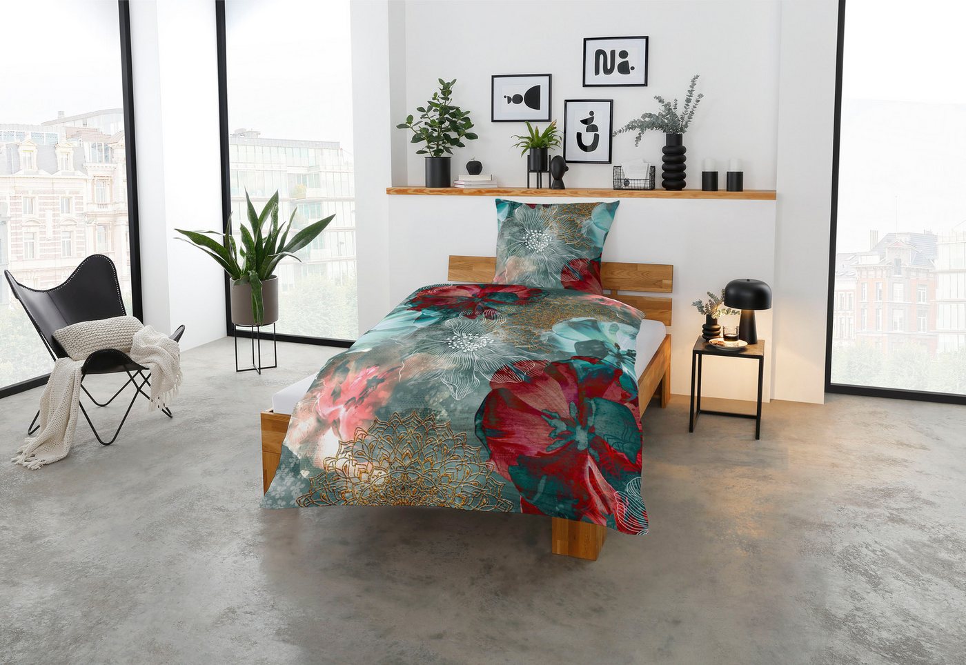 CASATEX Bettwäsche Freda, Satin, 2 teilig, luxuriöses Design mit kräftigen und eleganten Farben – Bild 2 von 3