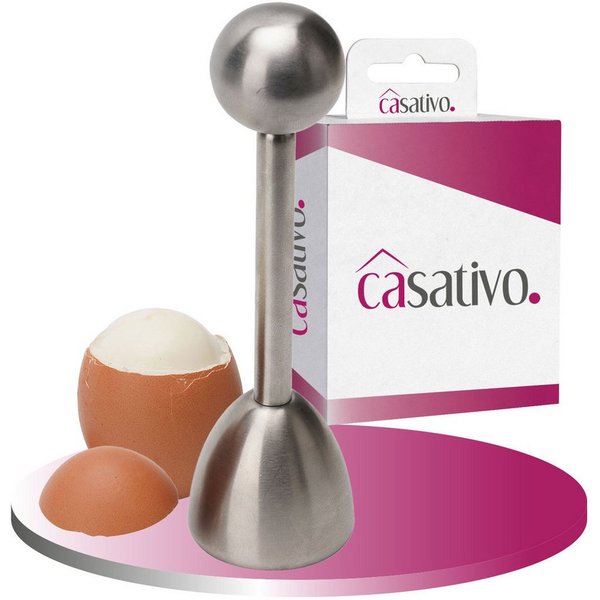 Casativo Eierköpfer Edelstahl Eieröffner & Eierknacker für Eier 41 x 140 mm, (1-tlg., erhältlich als 1er, 2er oder 4er Set), für hart- oder weichgekochte Eier, 