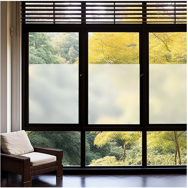 Casativo Fensterfolie Milchglasfolie statisch haftend (45x200cm) – Sichtschutz-Folie, blickdicht & lichtdurchlässig – Selbstklebende Fensterfolie