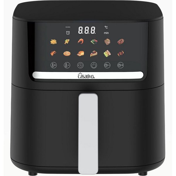Casativo Heißluftfritteuse CH9693, 1600 W, Energiesparend, 11 Programme, 6,5L Volumen, LED-Touch-Display
