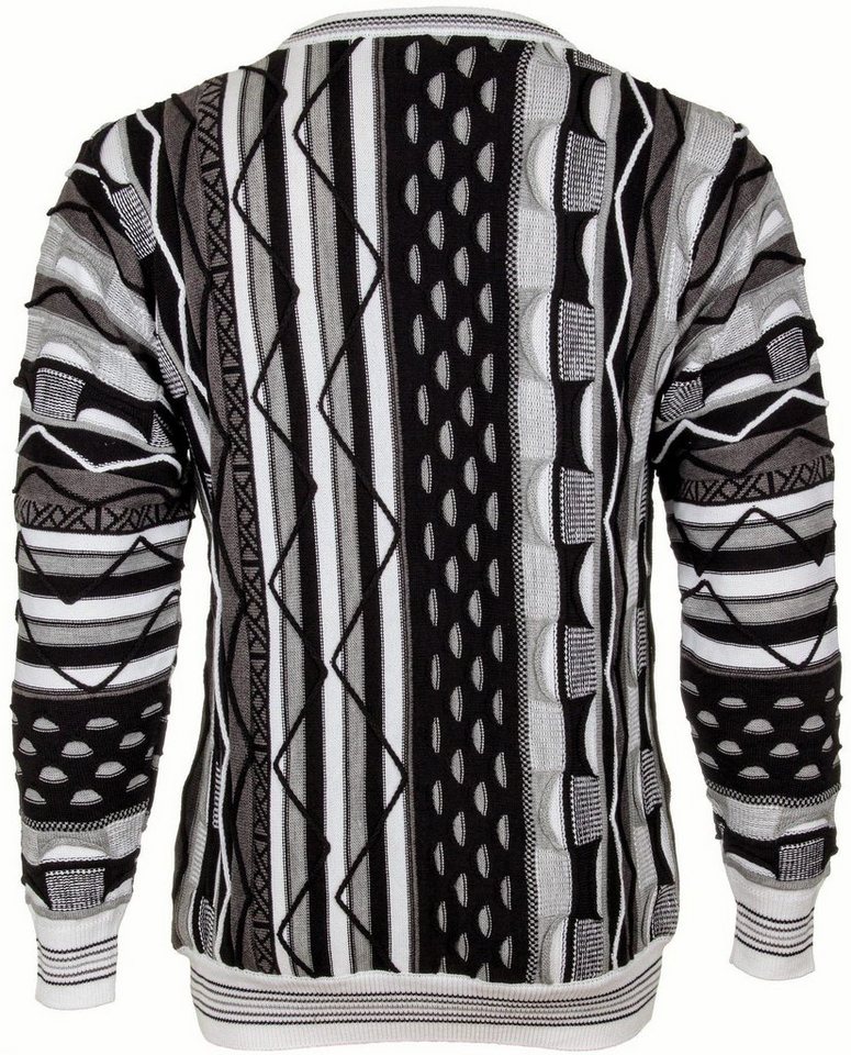 Cascallo Strickpullover Emilio - Gestrickter Luxus Designer Rundhals-Pullover Regular Fit (1-tlg) 3D Optik – Bild 2 von 5