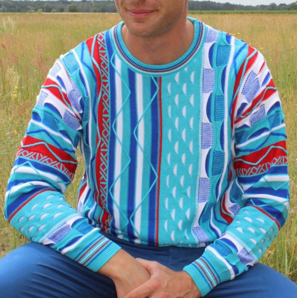 Cascallo Strickpullover Enrico - Gestrickter Luxus Designer Rundhals-Pullover Regular Fit (1-tlg) 3D Optik – Bild 5 von 5