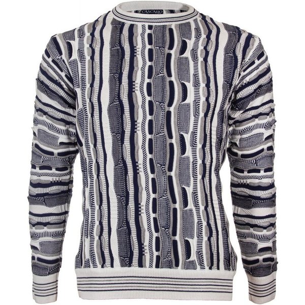 Cascallo Strickpullover Marco - Gestrickter Luxus Designer Rundhals-Pullover Regular Fit (1-tlg) 3d Optik