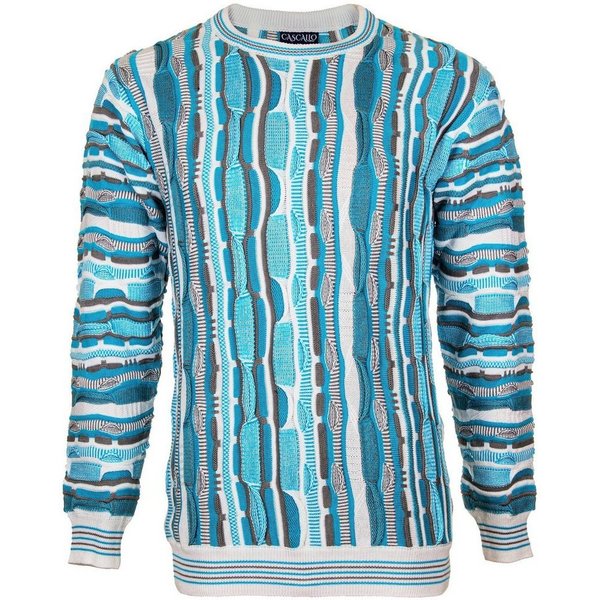 Cascallo Strickpullover Marco - Gestrickter Luxus Designer Rundhals-Pullover Regular Fit (1-tlg) 3d Optik
