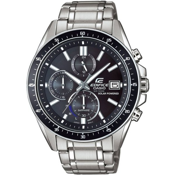 CASIO EDIFICE Chronograph EFS-S510D-1AVUEF, Solaruhr, Armbanduhr, Herrenuhr, Saphirglas, Edelstahlarmband
