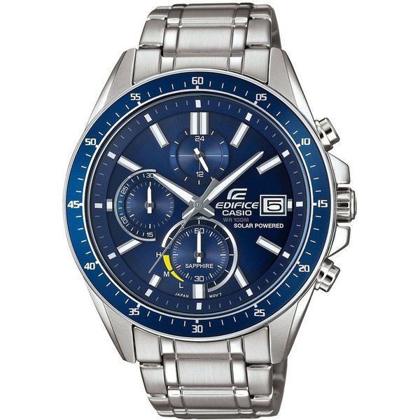 CASIO EDIFICE Chronograph EFS-S510D-2AVUEF, Solaruhr, Armbanduhr, Herrenuhr, Edelstahlarmband, Saphirglas