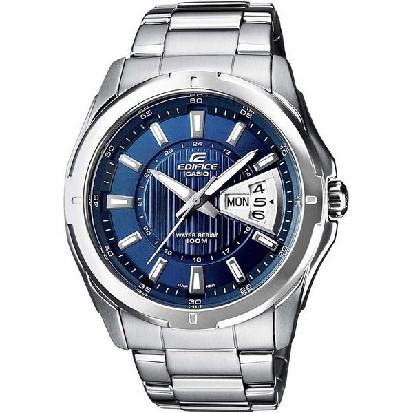 CASIO EDIFICE Quarzuhr EF-129D-2AVEF, Armbanduhr, Herrenuhr, bis 10 bar wasserdicht, Datum, Wochentag
