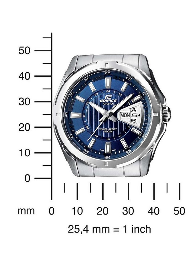 CASIO EDIFICE Quarzuhr EF-129D-2AVEF, Armbanduhr, Herrenuhr, bis 10 bar wasserdicht, Datum, Wochentag – Bild 4 von 5