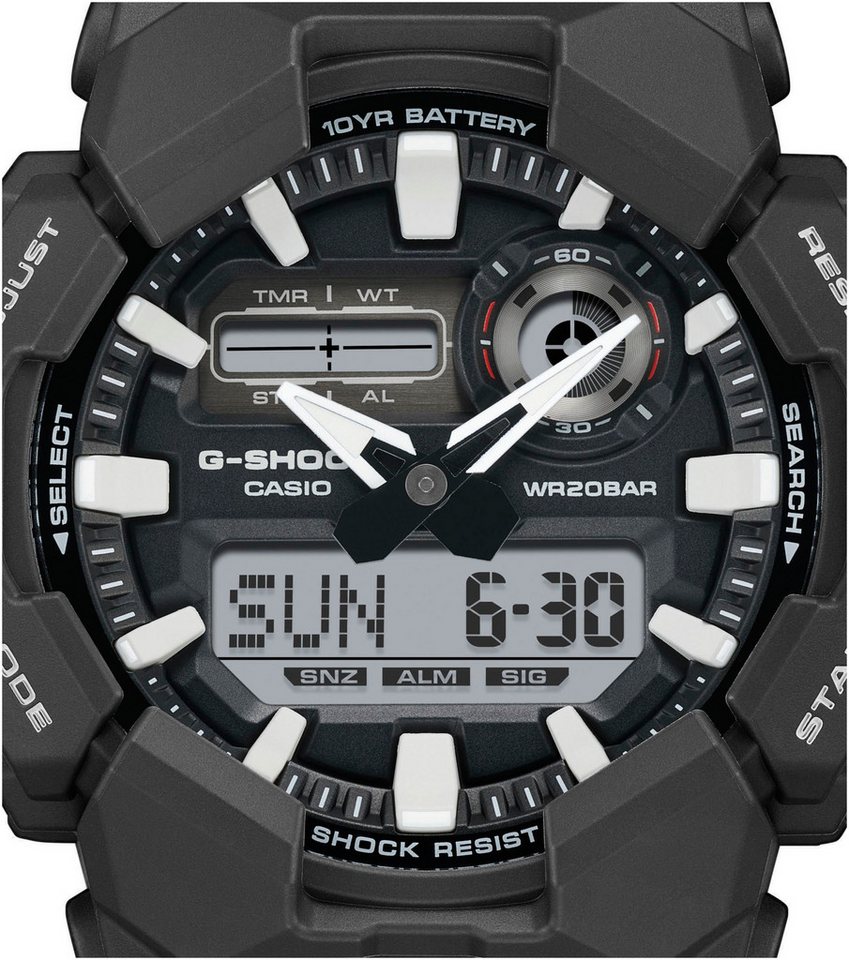 CASIO G-SHOCK Chronograph GA-010-1AER, Quarzuhr, Armbanduhr,Herrenuhr, digital,Resinband, bis 20 bar wasserd. – Bild 4 von 5