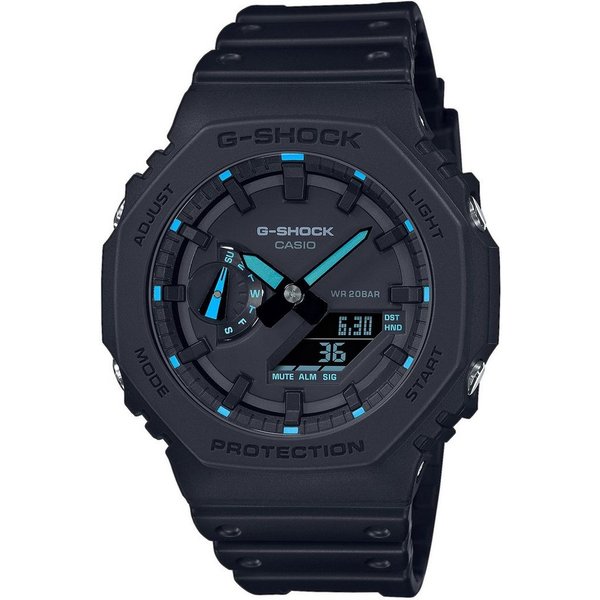 CASIO G-SHOCK Chronograph GA-2100-1A2ER, Quarzuhr, Armbanduhr,Herrenuhr,digital, bis 20bar wasserd.Resinarmband