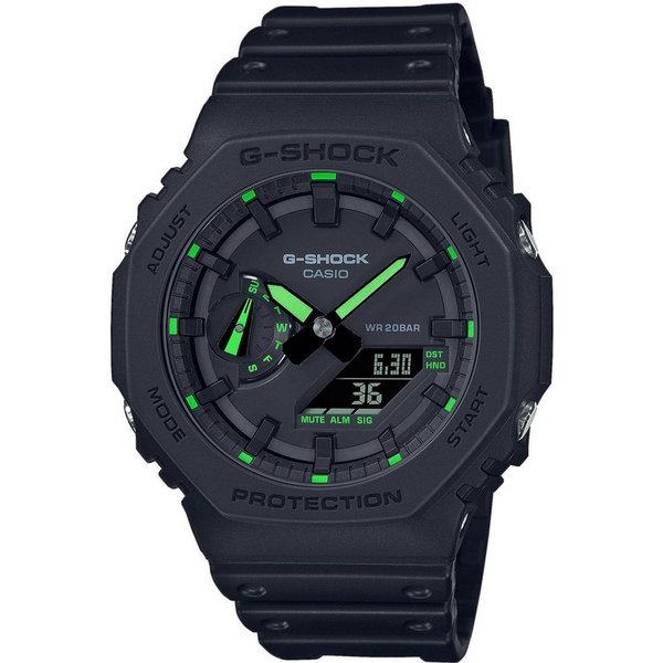 CASIO G-SHOCK Chronograph GA-2100-1A3ER, Quarzuhr, Armbanduhr,Herrenuhr,digital, bis 20bar wasserd.Resinarmband