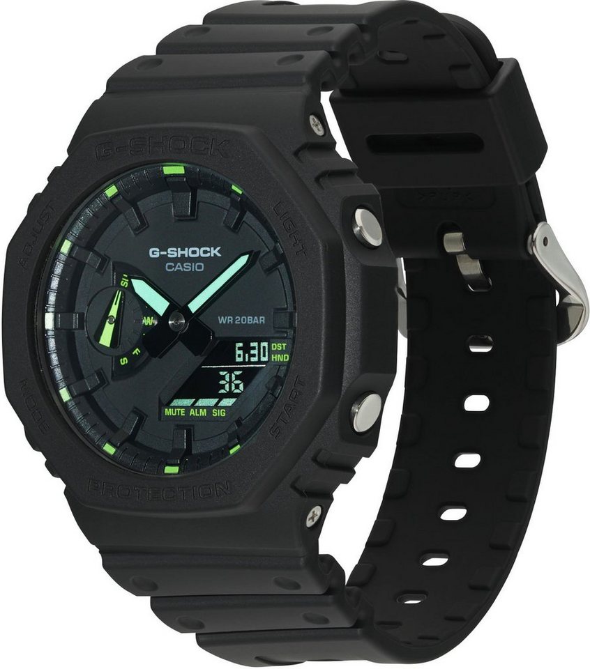 CASIO G-SHOCK Chronograph GA-2100-1A3ER, Quarzuhr, Armbanduhr,Herrenuhr,digital, bis 20bar wasserd.Resinarmband – Bild 5 von 5