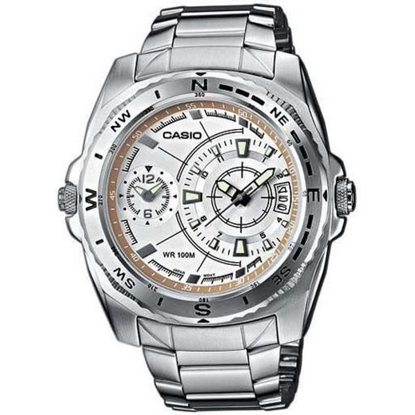 CASIO Quarzuhr Collection AMW-103D-7AVEF, mit Datumsanzeige und 2. Zeitzone