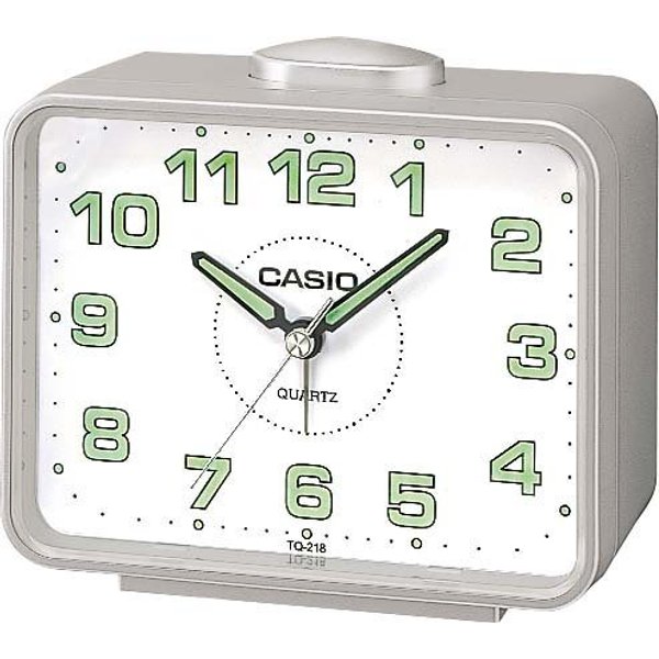 CASIO Quarzwecker TQ-218-8EF Wecker, Leuchtzeiger, Leuchtziffern, Schlafzimmer, Geschenkidee