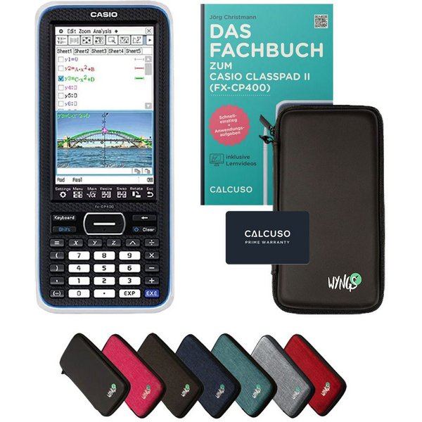 CASIO Taschenrechner Classpad II inkl. Schutztasche Schwarz & Fachbuch (176 S)