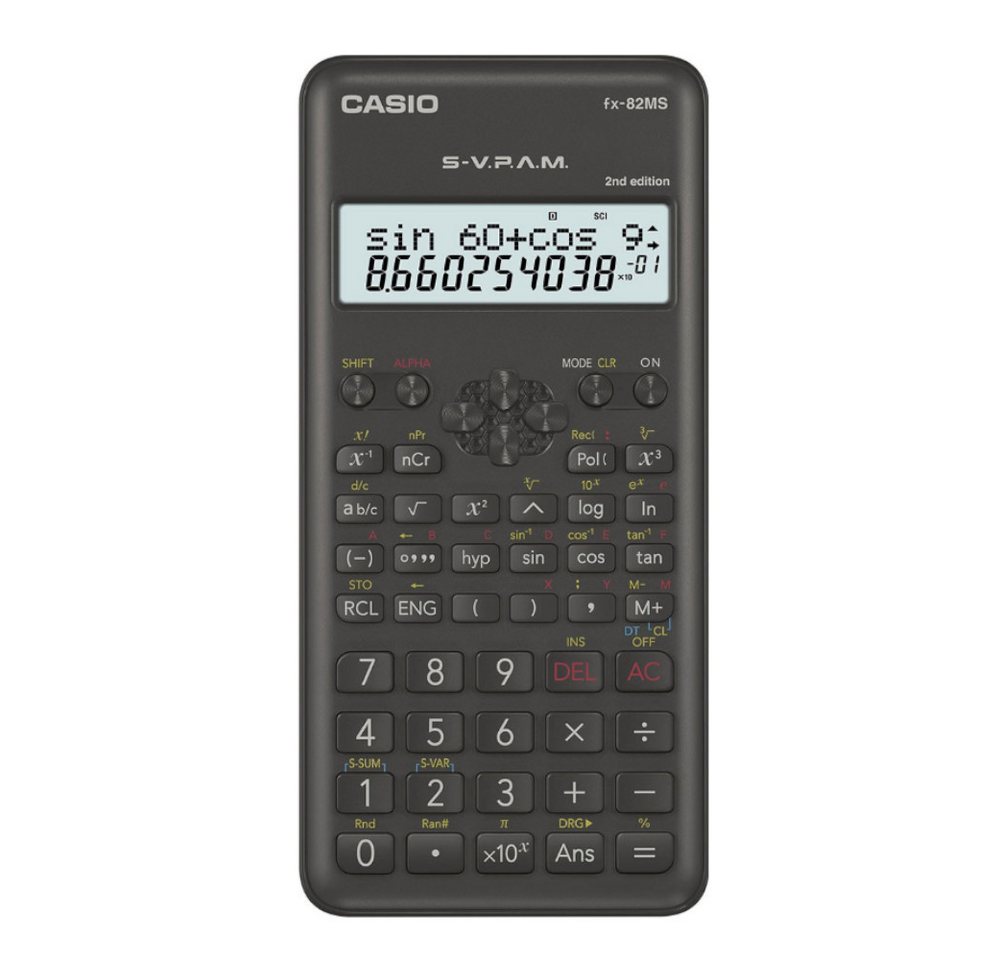 CASIO Taschenrechner fx-82MS 2nd edition inkl. WYNGS Schutztasche Rot – Bild 2 von 3