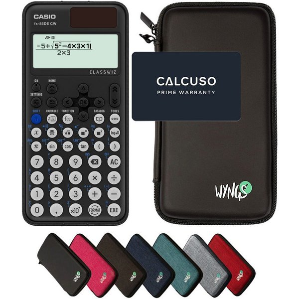 CASIO Taschenrechner fx-85DE CW ClassWiz inkl. WYNGS Schutztasche Schwarz