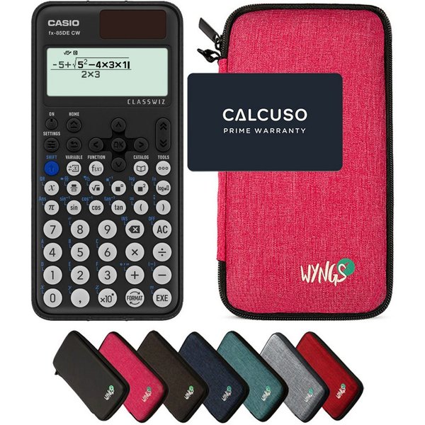CASIO Taschenrechner fx-85DE CW ClassWiz inkl. WYNGS Schutztasche Pink