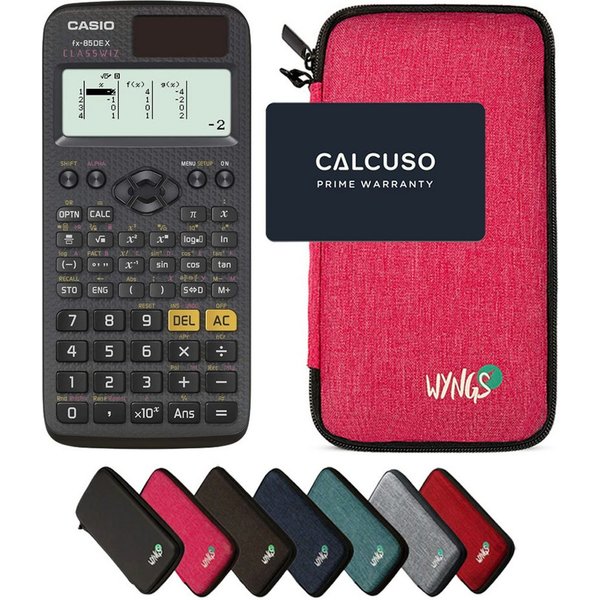 CASIO Taschenrechner fx-85DE X ClassWiz inkl. WYNGS Schutztasche Pink