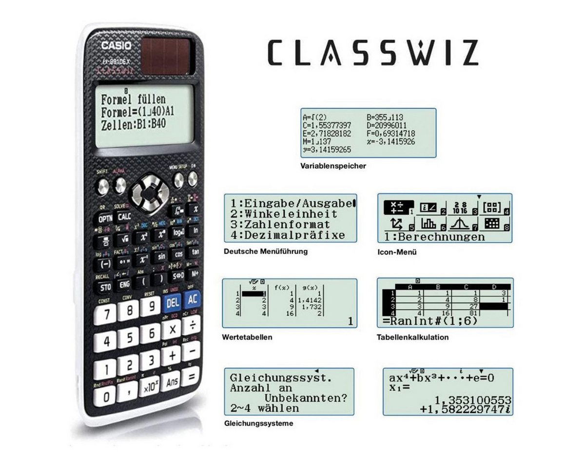 CASIO Taschenrechner fx-991DE X ClassWiz - technisch-wissenschaftlicher Taschenrechner – Bild 4 von 5