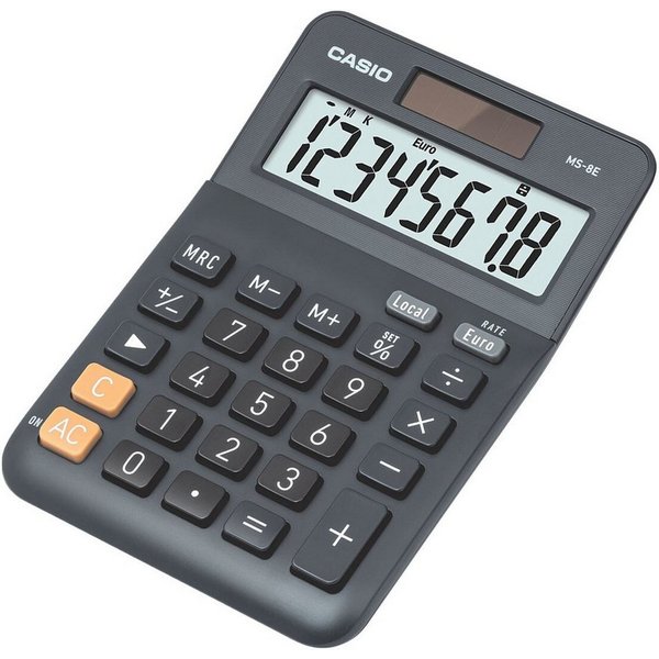 CASIO Taschenrechner MS-8E, mit angewinkeltem Display, 8-stellig