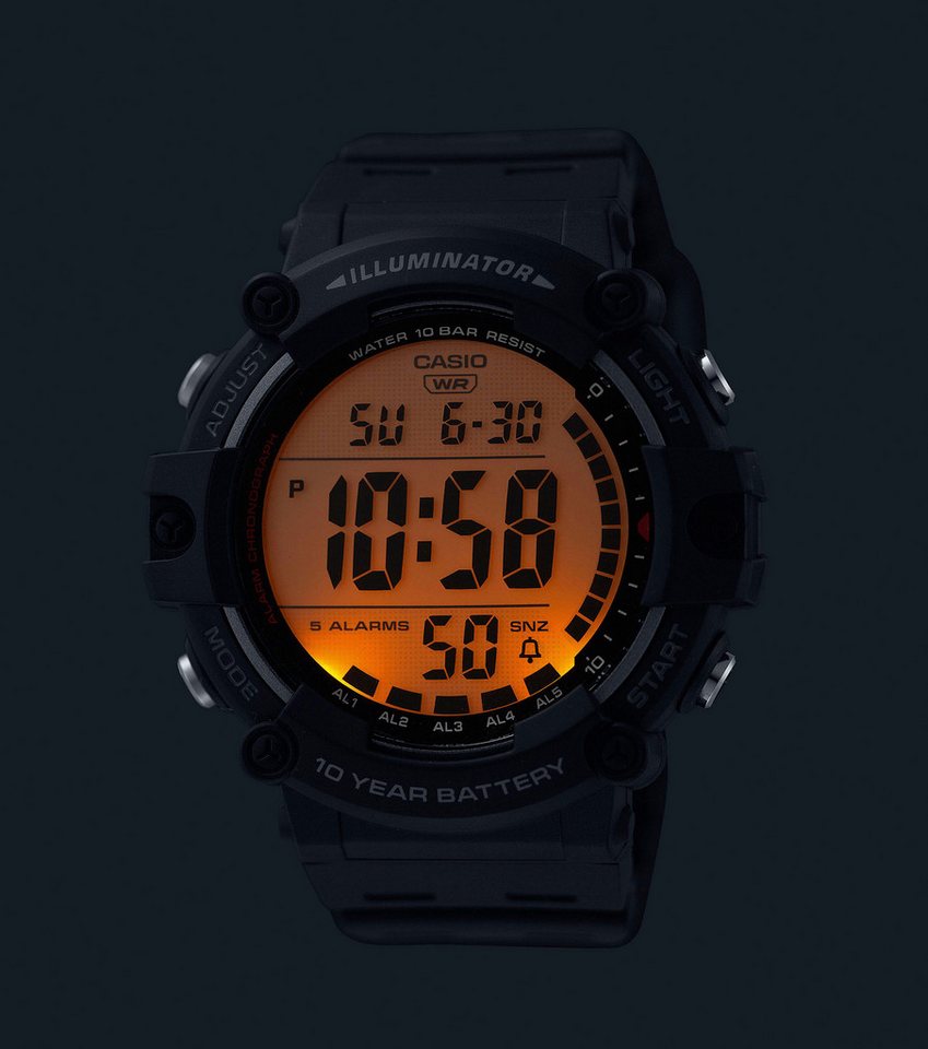 CASIO TIMELESS COLLECTION Chronograph AE-1500WH-8BVEF, Quarzuhr, Armbanduhr, Herrenuhr, Digitaluhr, bis 10 bar wasserdicht – Bild 2 von 3