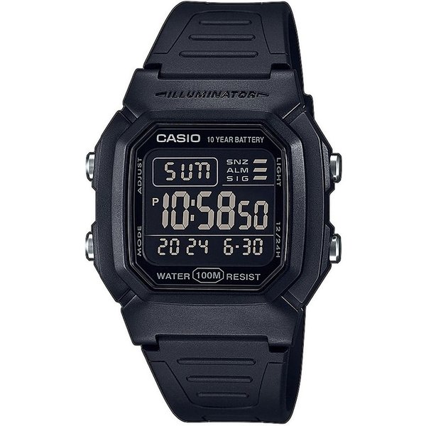 CASIO TIMELESS COLLECTION Chronograph W-800H-1BVES, Quarzuhr, Armbanduhr, Herrenuhr, Digitaluhr, Kalender, Stoppfunktion