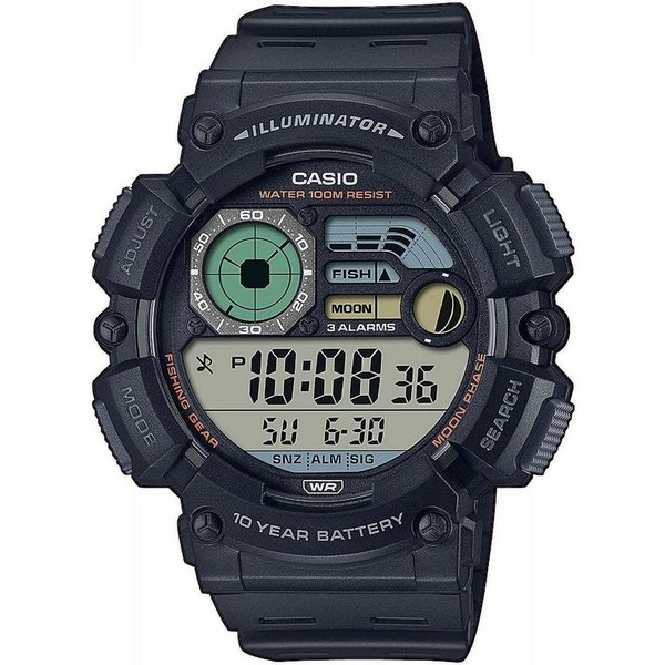 CASIO TIMELESS COLLECTION Chronograph WS-1500H-1AVEF, Quarzuhr, Armbanduhr, Herrenuhr, Digitaluhr, Resinarmband, Mondphase