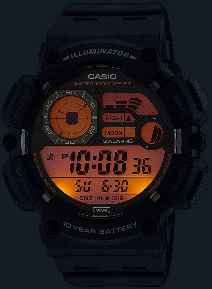 CASIO TIMELESS COLLECTION Chronograph WS-1500H-1AVEF, Quarzuhr, Armbanduhr, Herrenuhr, Digitaluhr, Resinarmband, Mondphase – Bild 2 von 2