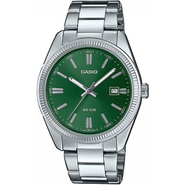 CASIO TIMELESS COLLECTION Quarzuhr MTP-1302PD-3AVEF, Armbanduhr, Herrenuhr, Damenuhr, Datum, Neo-Display, Edelstahlarmband