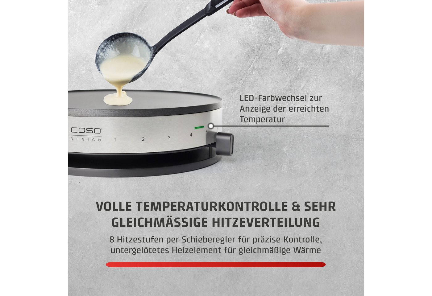 Caso Crêpesmaker CM1300, 1300 W, Ø 33 cm – Bild 5 von 5