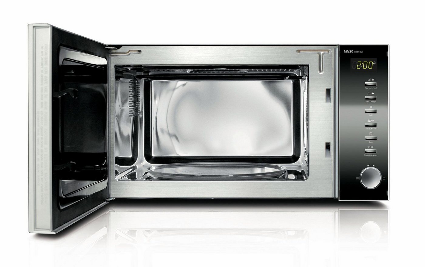 Caso Mikrowelle MG 20, Grill, 20 l, silberfarben – Bild 2 von 5