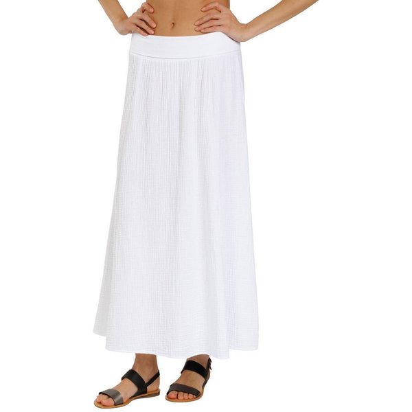 Caspar Maxirock Damen Musselin Maxi Rock lang 100% Baumwolle Made in Italy - Ro036