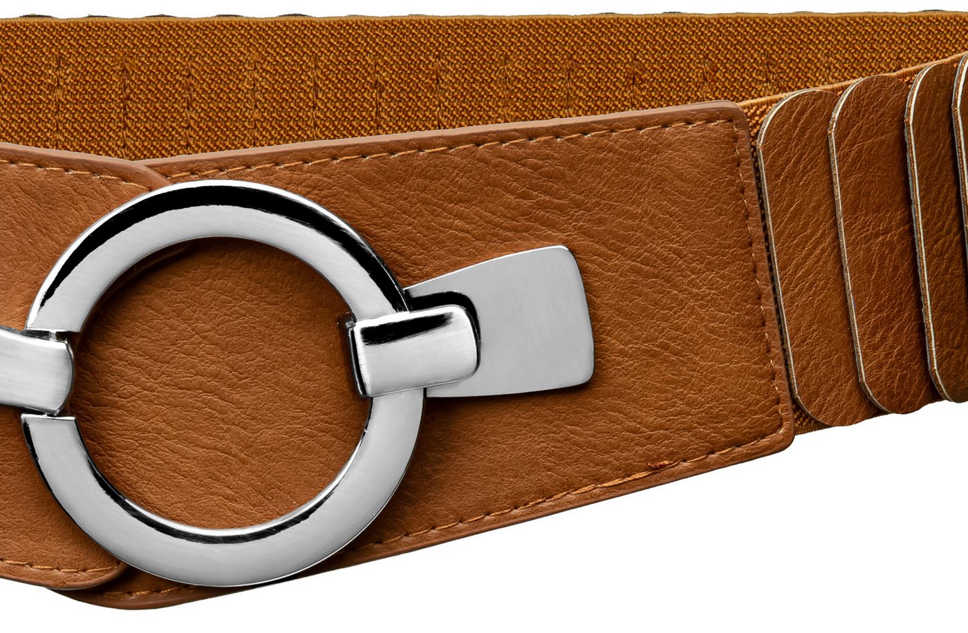 Caspar Taillengürtel GU300 Damen elastischer breiter Stretch Gürtel – Bild 2 von 3