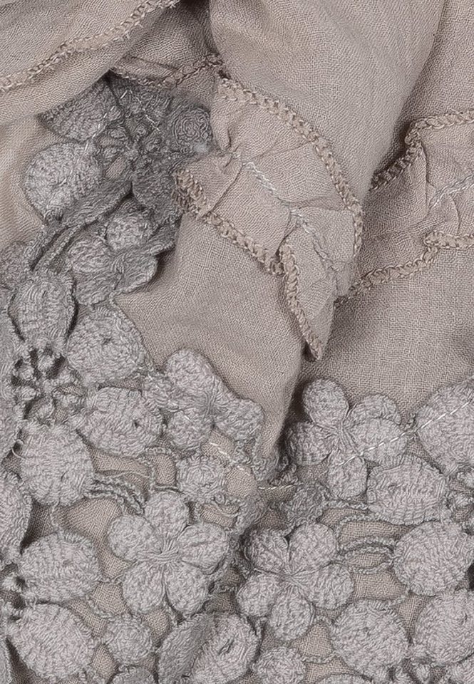 Cassandra Accessoires Schal Romantik, (2er-Set), mit verspielten Blumendetails – Bild 5 von 5