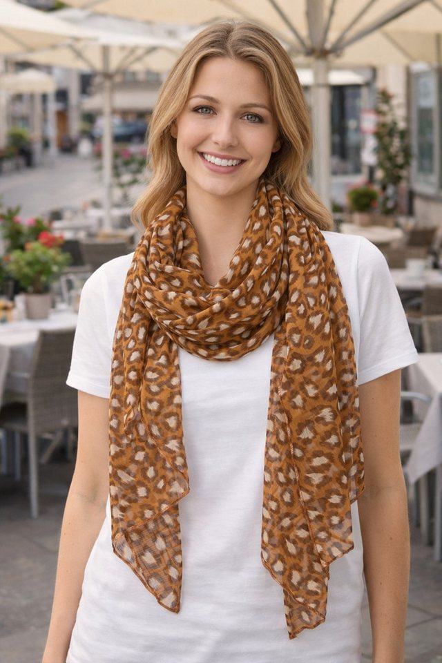 Cassandra Accessoires Schal Schrägschal "Wild & Elegant", mit Leo-Muster, mit Seide - Made in Italy – Bild 3 von 3