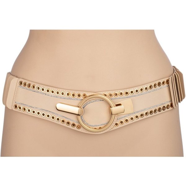 Cassandra Accessoires Taillengürtel "Eyelet" Stretchgürtel mit Ringverschluß mit Lochösen und Straßsteinen