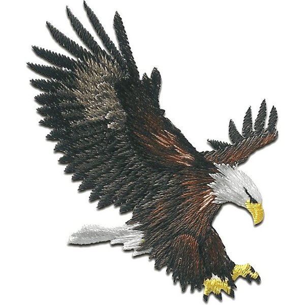 Catch the Patch Aufnäher Bügelbild, Aufbügler, Applikationen, Patches, Flicken, zum aufbügeln, Polyester, Adler Vogel fliegt - Größe: 6,3 x 5,5 cm