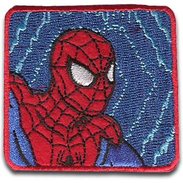 Catch the Patch Aufnäher Bügelbild, Aufbügler, Applikationen, Patches, Flicken, zum aufbügeln, Polyester, Spiderman Comic Kopf Quadrat - Größe: 5,3 x 5,5 cm