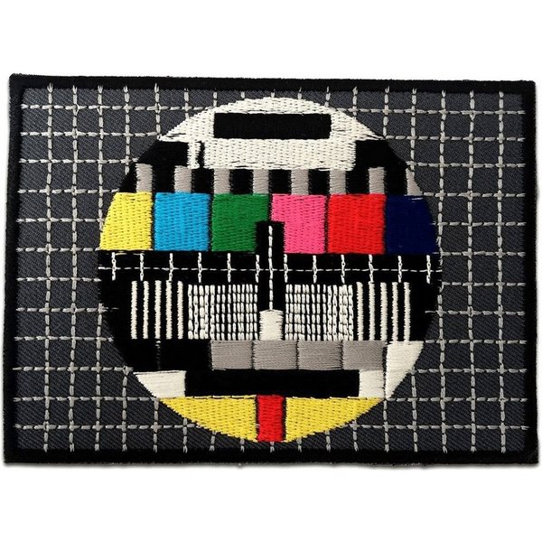 Catch the Patch Aufnäher Bügelbild, Aufbügler, Applikationen, Patches, Flicken, zum aufbügeln, Polyester, TV Testbild - Größe: 7,6 x 5,5 cm